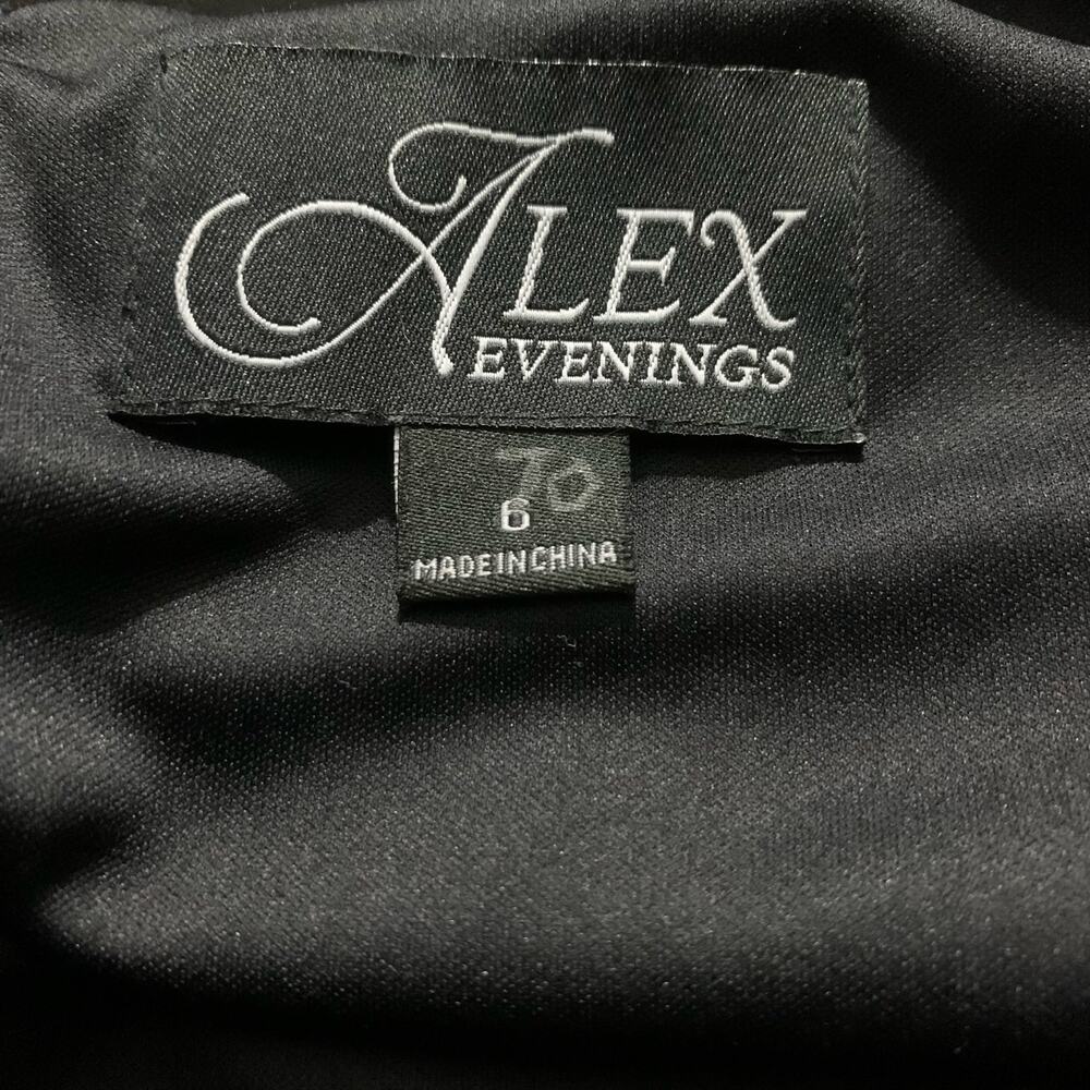 Alex Evening Black And Red Beaded Waist Gown sz 6 - Picture 9 of 10